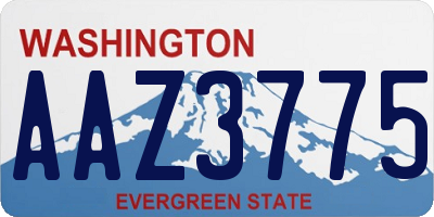 WA license plate AAZ3775