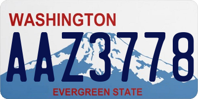 WA license plate AAZ3778