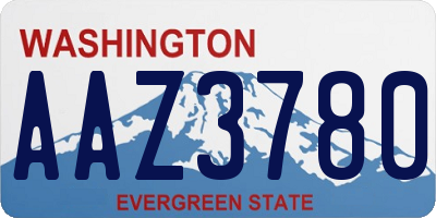 WA license plate AAZ3780