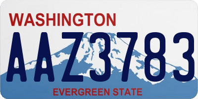 WA license plate AAZ3783