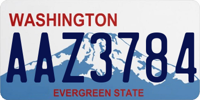 WA license plate AAZ3784