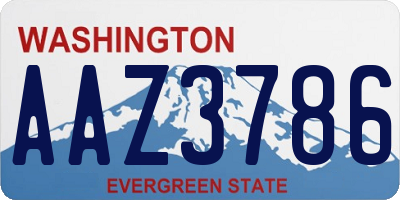 WA license plate AAZ3786