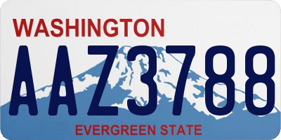 WA license plate AAZ3788