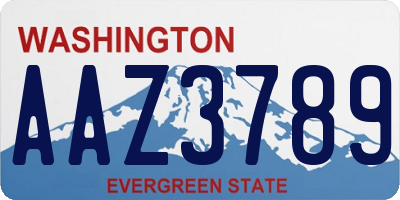 WA license plate AAZ3789