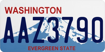 WA license plate AAZ3790