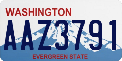 WA license plate AAZ3791