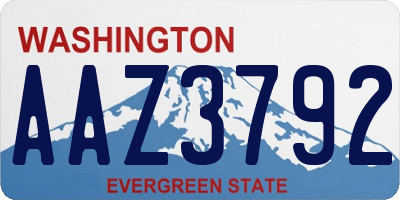 WA license plate AAZ3792