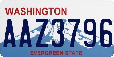WA license plate AAZ3796