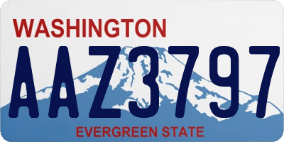 WA license plate AAZ3797