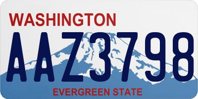 WA license plate AAZ3798