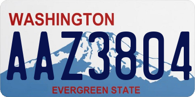 WA license plate AAZ3804