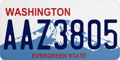 WA license plate AAZ3805