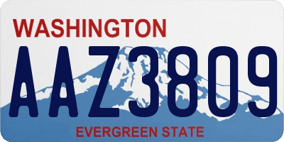 WA license plate AAZ3809