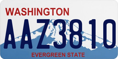 WA license plate AAZ3810