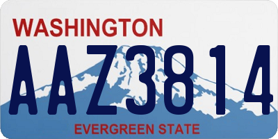 WA license plate AAZ3814