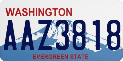 WA license plate AAZ3818