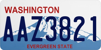 WA license plate AAZ3821