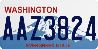 WA license plate AAZ3824