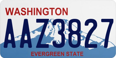 WA license plate AAZ3827