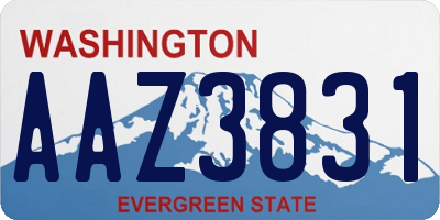 WA license plate AAZ3831