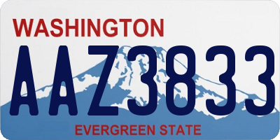 WA license plate AAZ3833