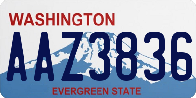 WA license plate AAZ3836