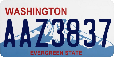 WA license plate AAZ3837