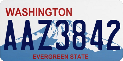 WA license plate AAZ3842