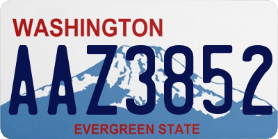 WA license plate AAZ3852