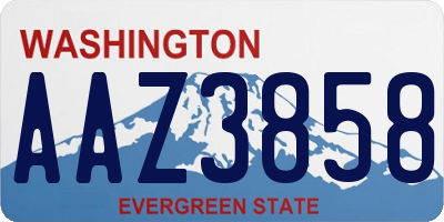 WA license plate AAZ3858