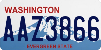 WA license plate AAZ3866