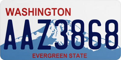 WA license plate AAZ3868