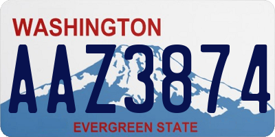 WA license plate AAZ3874