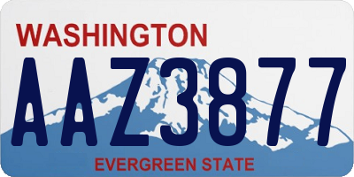 WA license plate AAZ3877