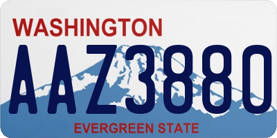 WA license plate AAZ3880