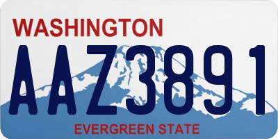 WA license plate AAZ3891