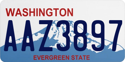 WA license plate AAZ3897