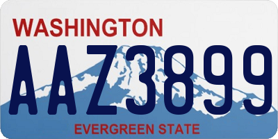 WA license plate AAZ3899
