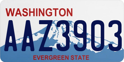 WA license plate AAZ3903