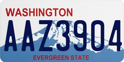 WA license plate AAZ3904