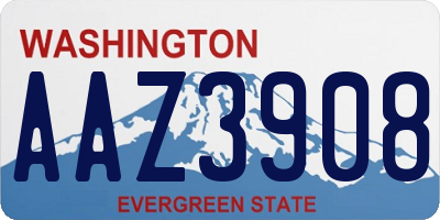 WA license plate AAZ3908