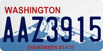 WA license plate AAZ3915