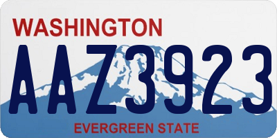 WA license plate AAZ3923