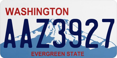 WA license plate AAZ3927