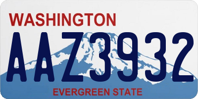 WA license plate AAZ3932