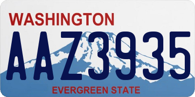 WA license plate AAZ3935