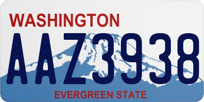 WA license plate AAZ3938