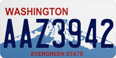 WA license plate AAZ3942