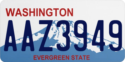 WA license plate AAZ3949