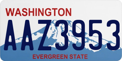 WA license plate AAZ3953